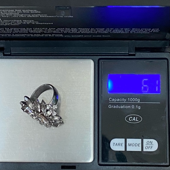 NAPIER Silver-tone Starburst Adjustable Statement Ring Size 7 - Picture 12 of 14